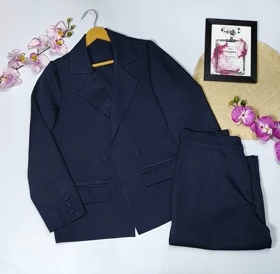 ست کت و شلوار مدل رها کد 50267 (سورمه ای)