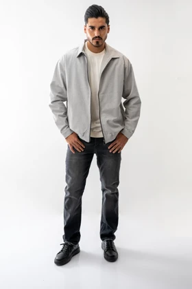 کت کتان زیپ‌دار مردانه