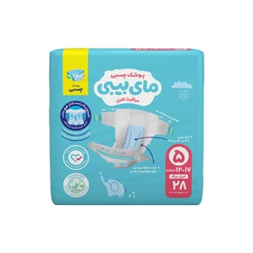 پوشک سایز5 مای بیبی کانال دار بسته 28عددی