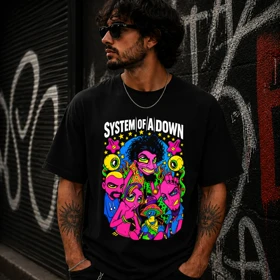 تیشرت طرح سیستم آو داون system of a down کد 04