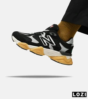 کفش کتانی مردانه و زنانه مشکی زرد NEW BALANCE 9060