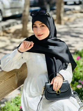 روسری وال نخی مشکی
