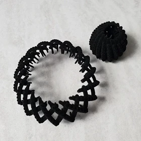 گیره چنگکی گوجه ای مو شمعی دخترانه طرح مخملی برامده