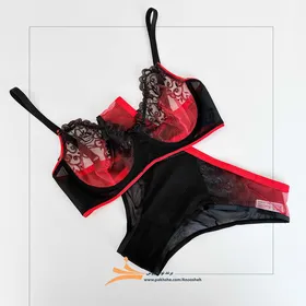ست مشکی سایه دار فنردار برند نوشه پوش