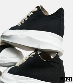 کفش کتانی مردانه مشکی سفید Rick Owens مدل 7080