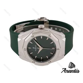 ساعت مردانه هابلوت چند ضلعی سیلور سبز m-0965