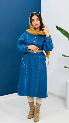 پیراهن دو جیب جین