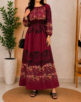 پیراهن ساحلی زنانه حاشیهدار 7627 (زرشکی)
