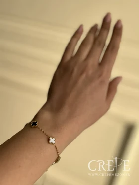 دستبند استیل ونکلیف سفید و مشکی