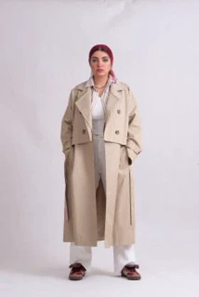 ترنچ کت کرم بژ Kay سه حالته