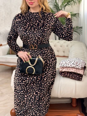 پیراهن مخمل پلنگی 3412