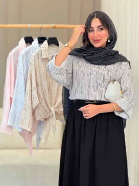 شومیز آستین پاگن گره‌ای