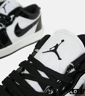 کفش کتانی مردانه و زنانه مشکی سفید ورنی NIKE jordan 1
