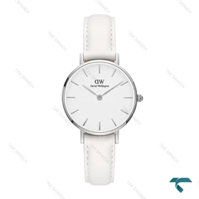ساعت زنانه دنیل ولینگتون سیلور بند چرم سفید اسمال DW-6643-L