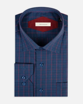 ام کی کالکشن پیراهن آستین بلند mk-22628-blue-red