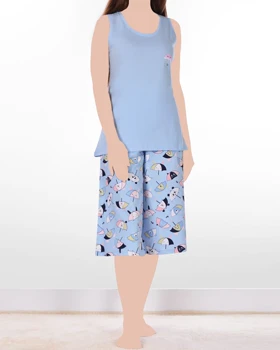 تاپ و شلوار برمودا باران زنانه