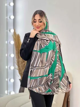 شال طرح برگ دو رنگ