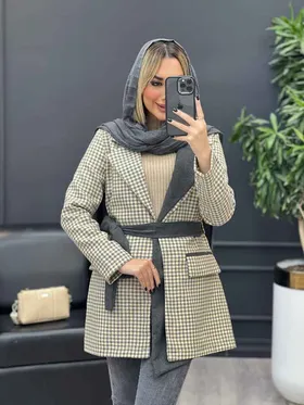 پالتو چهارخونه دو جیب