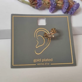 ایرکاف طلایی (Gold Plated) زنانه طرح مارپیچ دو ردیفه – نگیندار