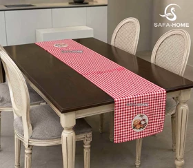 رومیزی رانر طرح چهارخانه سایز 180 سانتی متر