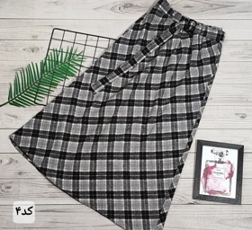 دامن چهارخونه پشمی قد 90 کد 50138