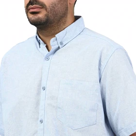 پیراهن آستین کوتاه لینن مردانه مدل 6215956