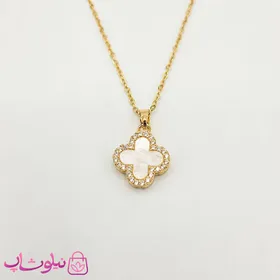 گردنبند دخترانه ونکلیف سفید و مشکی دورو
