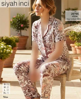 تیشرت و شلوار جلو دکمه siyah inci کد 20765