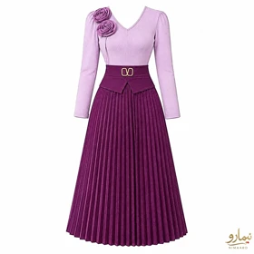 پیراهن پلیسه گل برجسته