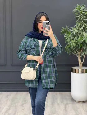 مانتو چهارخونه دوجیب پاکتی