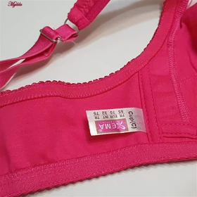 سوتین زنانه اما مدل نخی بالا شیشه ای سرخابی کد 4928-4100