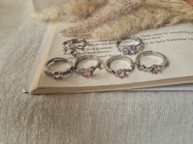 انگشتر جواهری فری سایز کالکشن صورتی