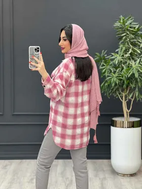 مانتو چهارخونه دوجیب پاکتی
