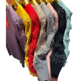 بلوز بافت مجلسی زنانه گپ ترک گل برجسته