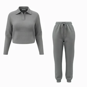 ست بلوز و شلوار زنانه مدل پاچه کشی یقه برگردان A67