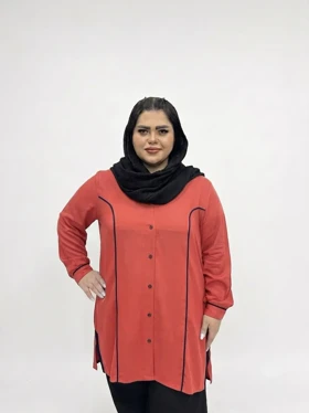 مانتو سایز بزرگ زنانه مدل طرح عصایی (در 6 رنگ متنوع)