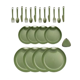 ست ظروف 4 نفره (21 تکه) LIFECAMP (سبز ارتشی)