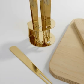 دسر خوری استند دار طلایی 6 عددی