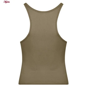 کراپ تاپ زنانه مدل بند سیلیکونی پددار نسکافه ای کد 4980