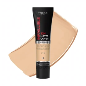 کرم پودر صورت لورآل, مدل Matte Cover شماره 155 مناسب انواع پوست حجم 30 میلی‌لیتر