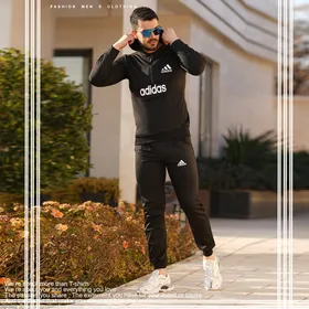 ست سویشرت وشلوار adidas مدل silence (مشکی)