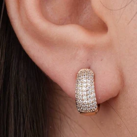 گوشواره حلقهای تمام نگین ژوپینگ