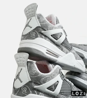 کفش کتانی ساق‌دار مردانه و زنانه طوسی Jordan 4 x Kaws