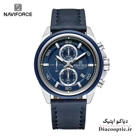 ساعت مچی مردانه سه موتور برند نیوی فورس چرمی مدل NF 8075 بند چرم