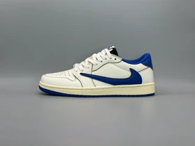 کتانی نایکی جردن1لو تراویس فرگمنت کرم آبی های/Nike Air Jordan1 low Travis