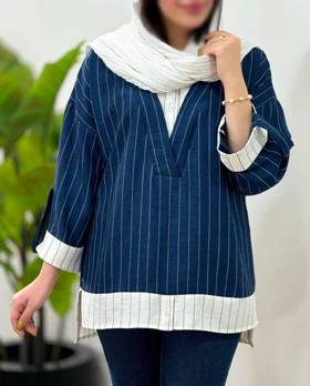 شومیز مانتویی دیپلمات مدل ستایش کد 50224