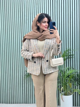 کت مزونی شانل آستردار