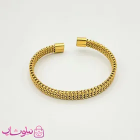 دستبند حصیری مردانه استیل طلایی