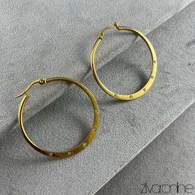 گوشواره زنانه حلقه‌ای نگین‌دار 20358