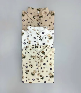 شومیز مانتویی کنف گل کد 3571